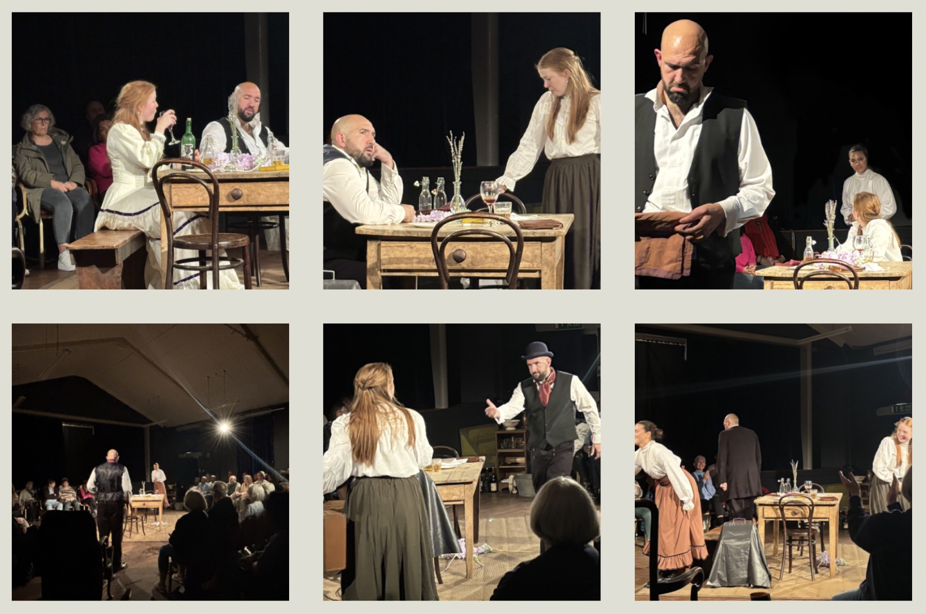 Scenes from Miss Julie performed among the audience